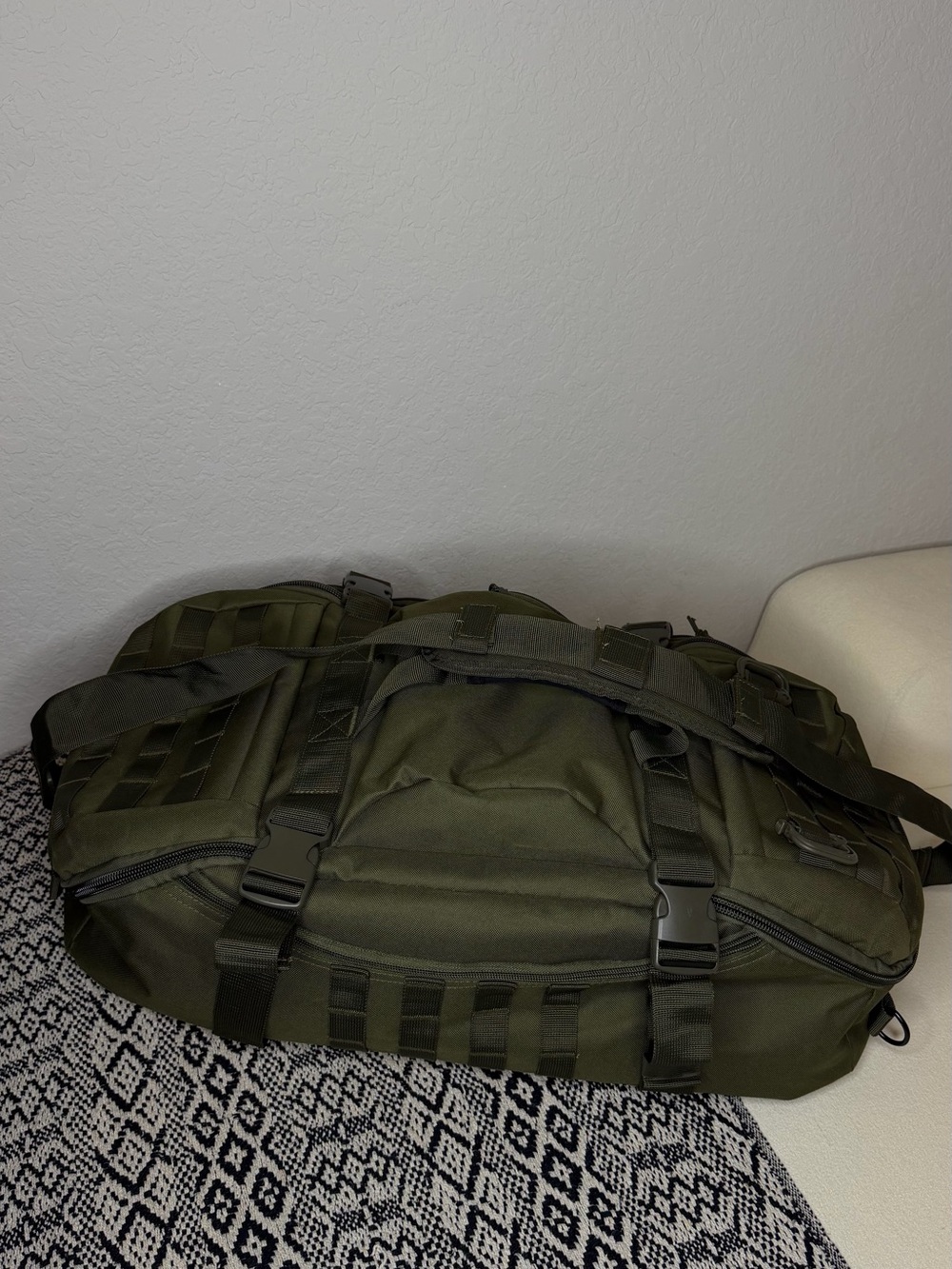 Amazon Olive Green Tactical Duffel - MOLLE Straps & Padded Carry